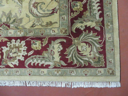 Vintage Handmade Rug Jaipur Tea Washed Hand Knotted Oriental 9x12