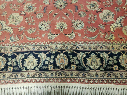 Vintage Oriental Floral Handmade Wool Rug 6x9 Feet With Vegetable Dyes Red