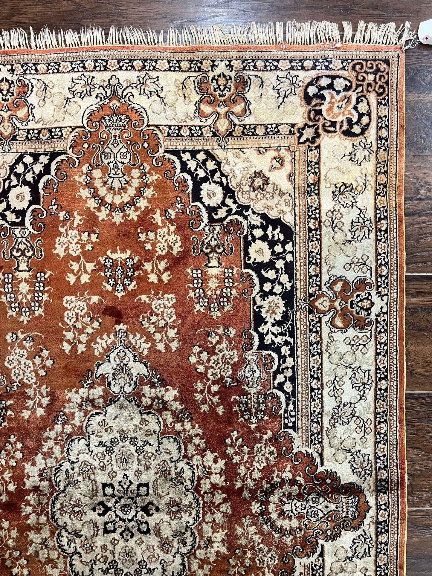 Turkish Silk Rug Hand Knotted 3x5 Floral Medallion Handmade Silk On Silk Oriental Carpet