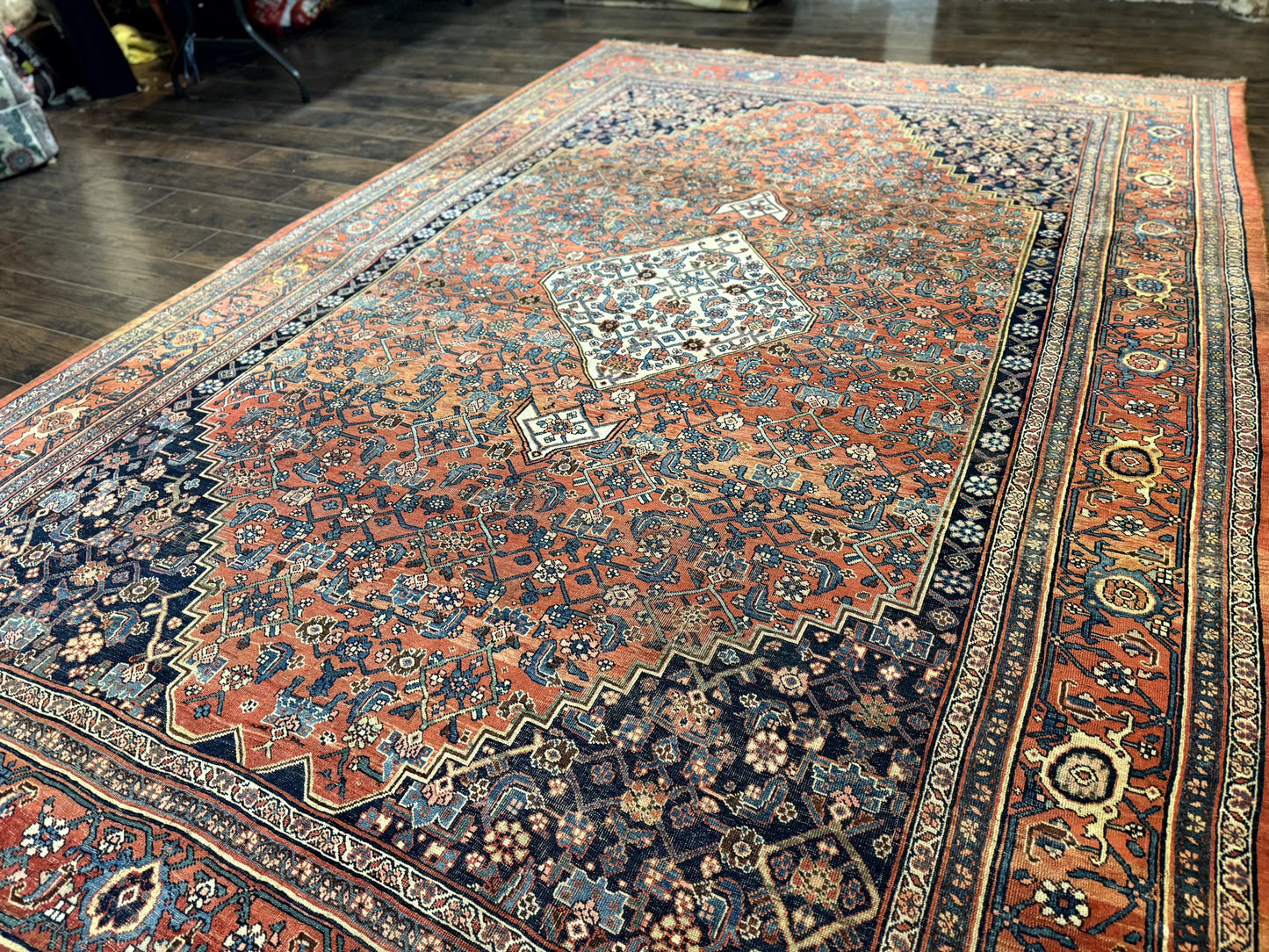 Antique Persian Bidjar Rug 8x12 Hand Knotted Wool Carpet Rare Vintage Persian Treasure