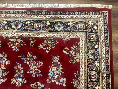 Indo Persian Sarouk Rug 10x14 Handmade Wool Carpet With Traditional Floral Design