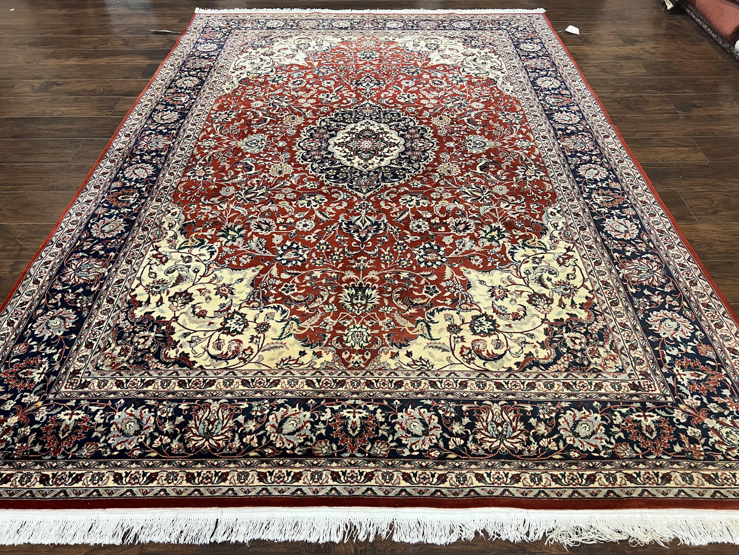 Hand Knotted Persian Rug 7x10 Vintage Wool Floral Medallion Carpet