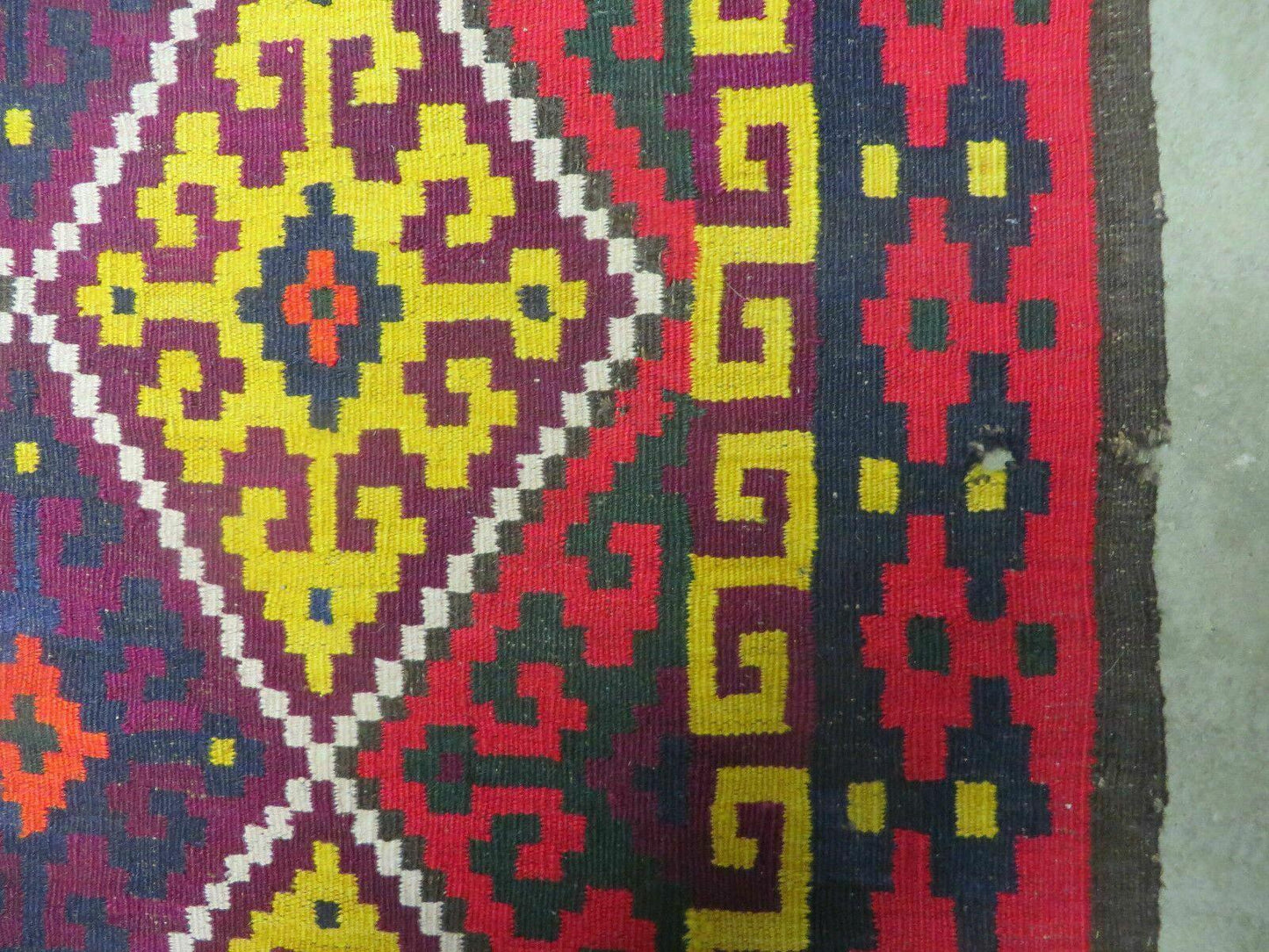 Antique Turkish Kilim Flat Weave Wool Rug 6 X 13 Veg Dye Handmade Vintage