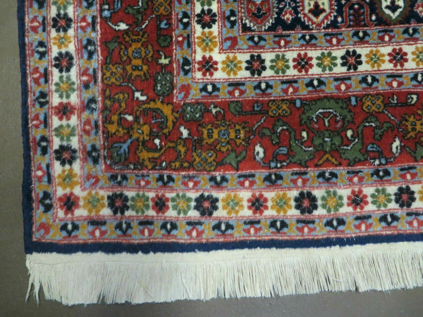 Paisley Rug Vintage India Hand Knotted Wool