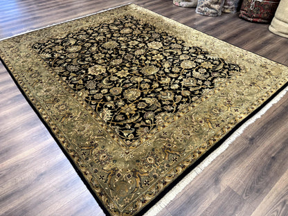 Indo Persian Rug 8x10 Handmade Wool Traditional Floral Allover Vintage