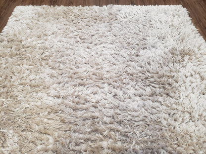 Ivory Shag Rug 6x7, Flokati Carpet, Shaggy Soft Plush Pile Area Rug, Modern Contemporary