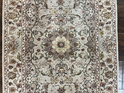 Hand Knotted Persian Rug 2.5 x 4 Vintage Wool Floral Medallion Oriental Carpet