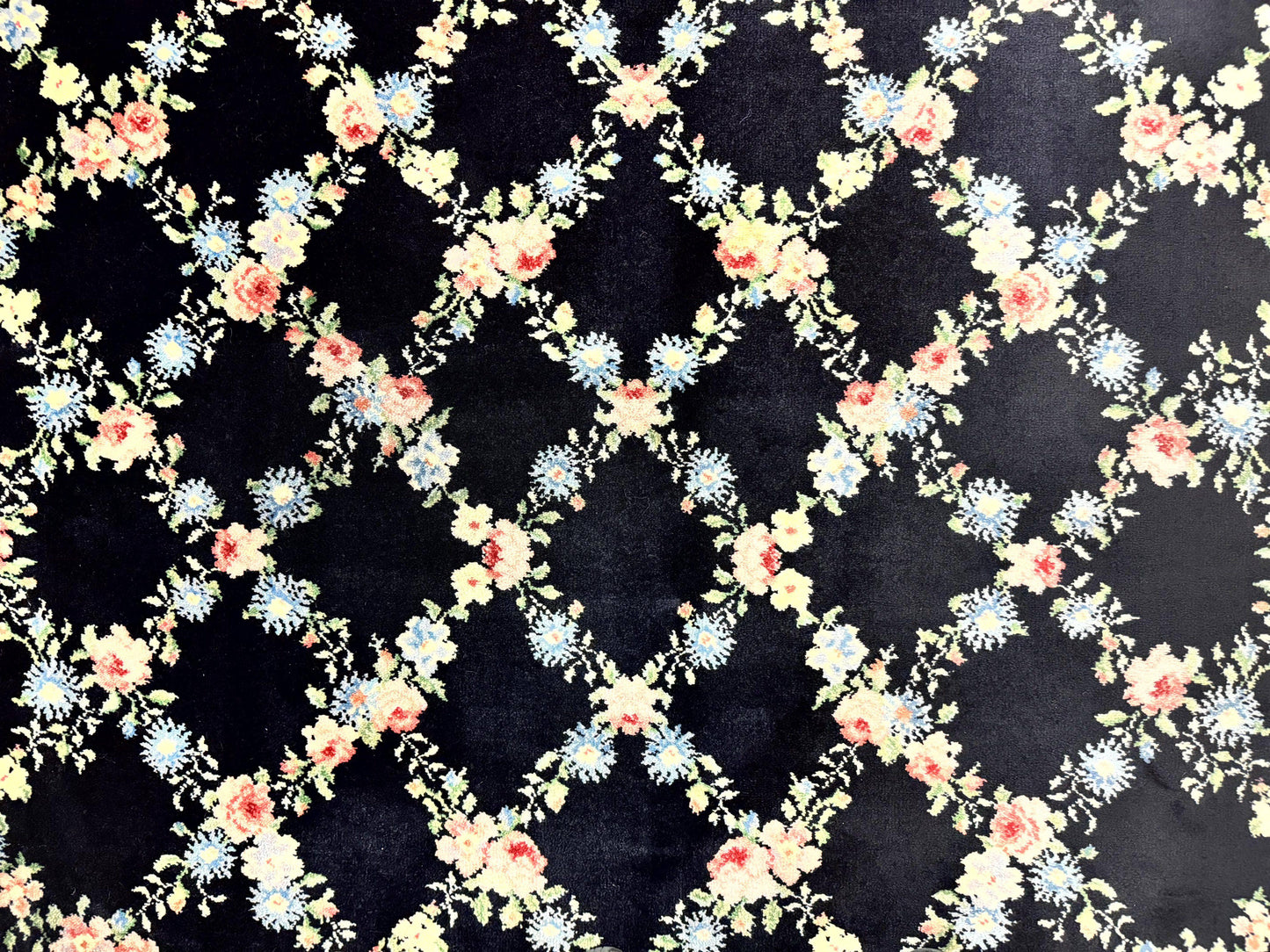 Karastan Rug Garden of Eden Wool Rug Vintage Ebony Trellis Carpet 509 1270