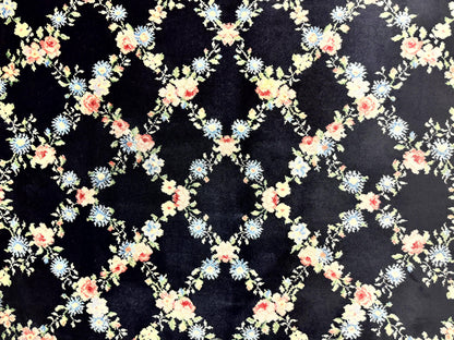 Karastan Rug Garden of Eden Wool Rug Vintage Ebony Trellis Carpet 509 1270