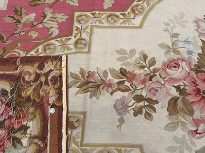 Large Aubusson Rug 10x14, European Elegant French Design, Floral Carpet