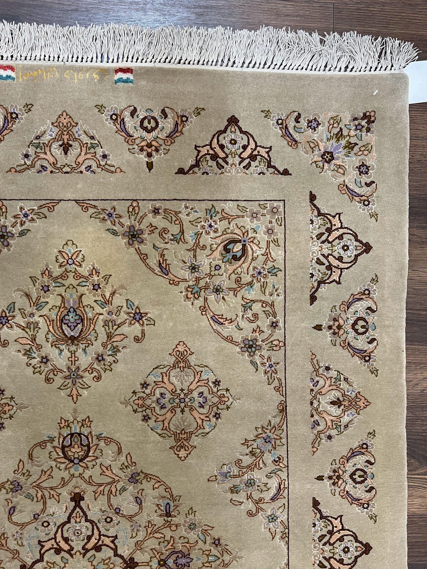 Persian Isfahan Rug 3x5 Hand Knotted With Kork Wool Silk Foundation Gray Taupe Vintage Oriental Carpet 60 Raj 460 KPSI