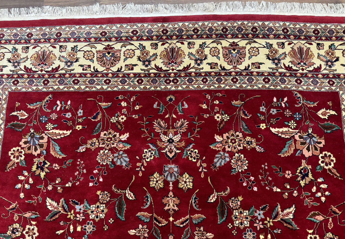 Indo Persian Rug 8x10, Red and Cream, Floral, Pande Cameron