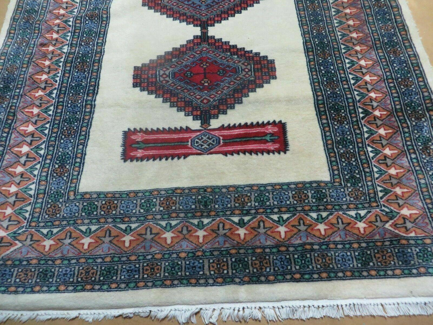 Bokhara Turkoman Rug Vintage Handmade 4x6 Pakistani Wool Carpet