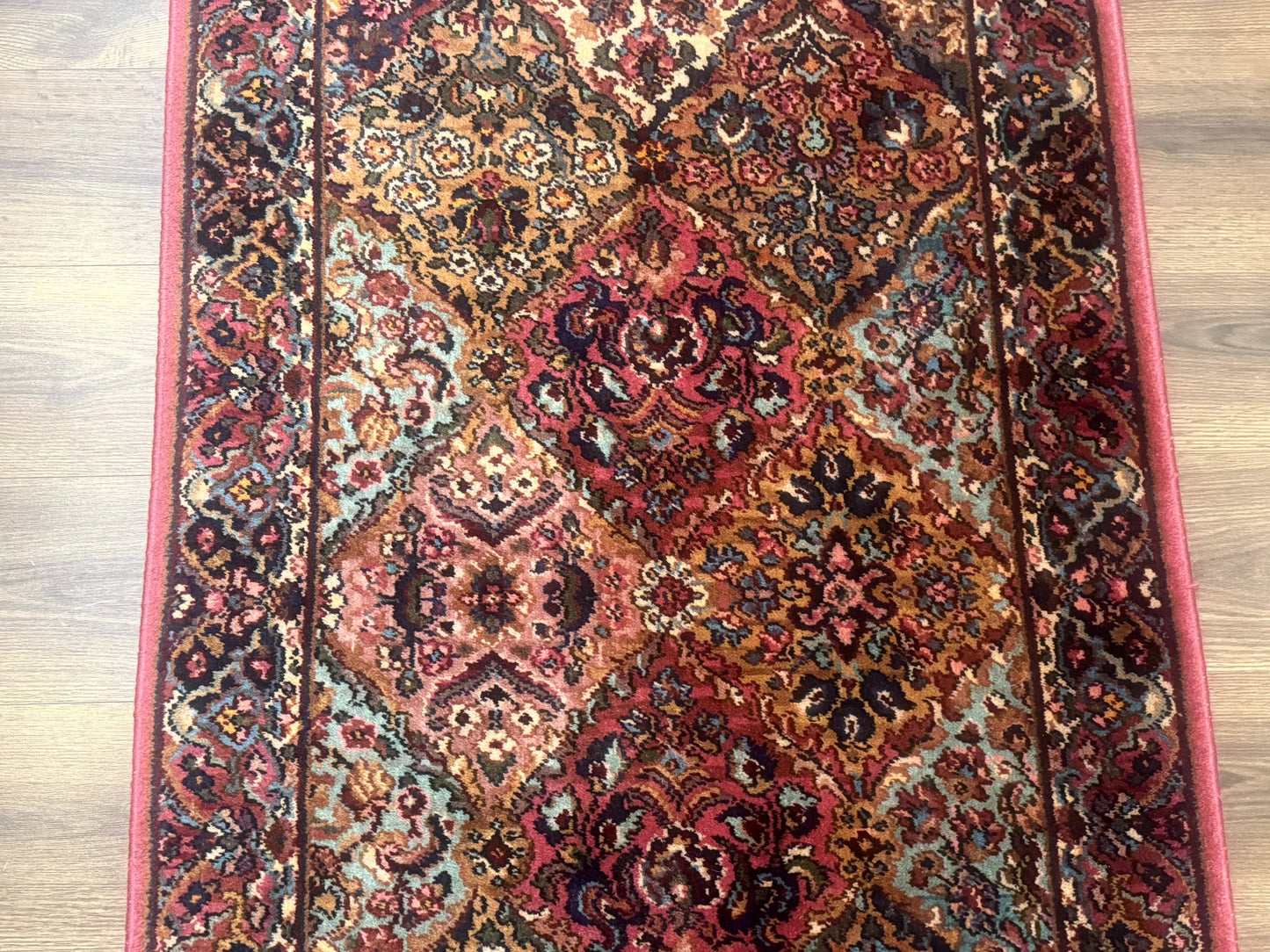 Karastan Rug 3x5 Multicolor Panel Kirman #717, Original 700 Series, Wool Pile, Discontinued