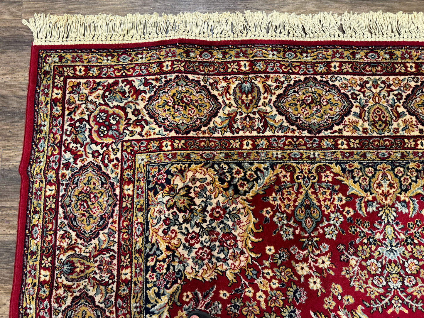 Persian Wool Rug 7x10, Couristan Carpet, Belgium Power Loomed Rug, Red, Floral, Traditional