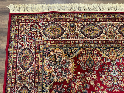 Persian Wool Rug 7x10, Couristan Carpet, Belgium Power Loomed Rug, Red, Floral, Traditional