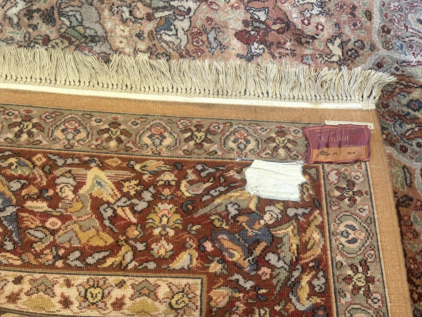 Karastan Wool Rug 8.8x12 Persian Hunting Pattern 723 Vintage Power Loomed Area Rug