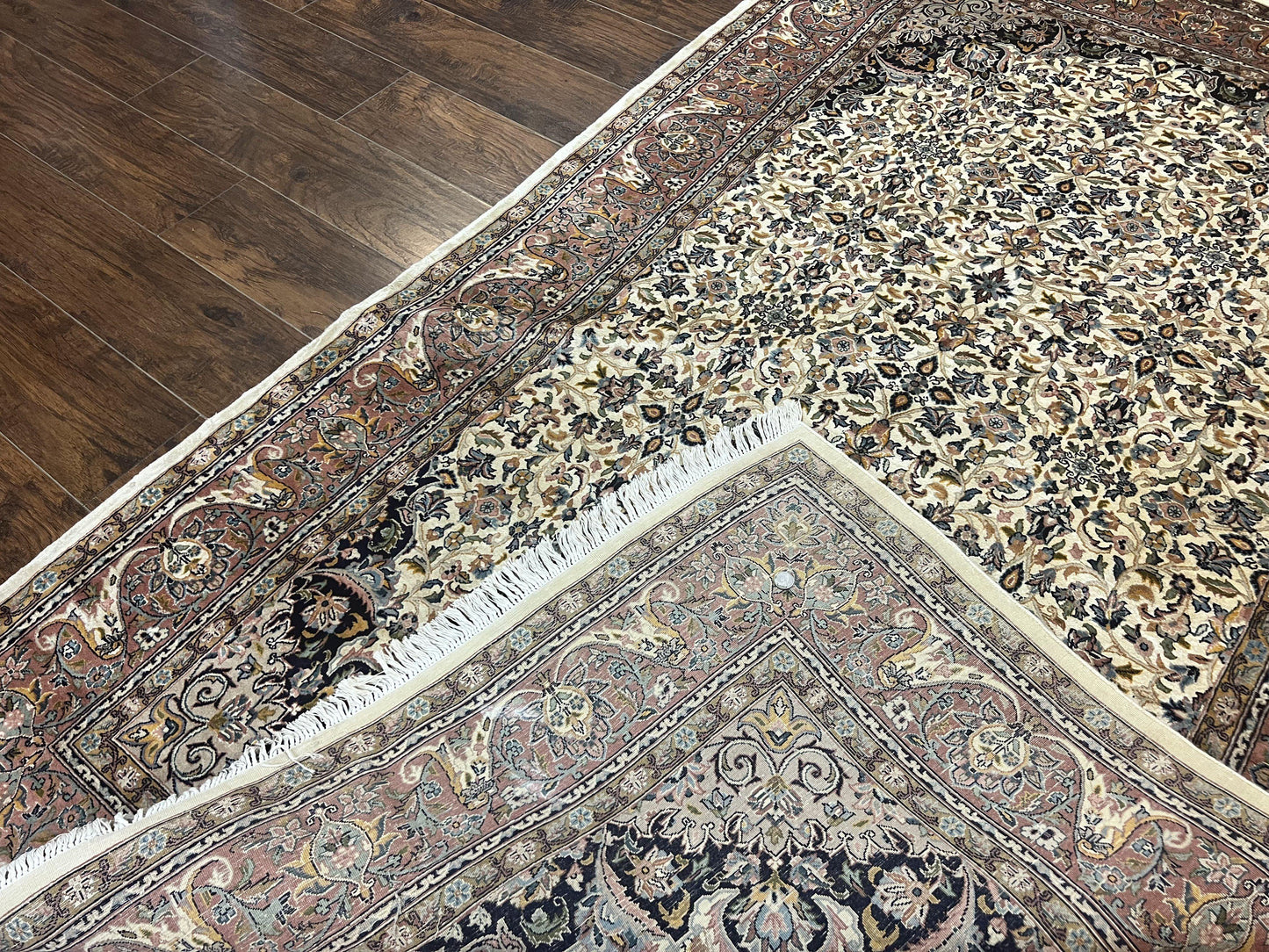 Pak Persian Rug 5x8, Handmade Wool Oriental Carpet, Vintage Rug, Floral Allover, Very Fine 320 KPSI