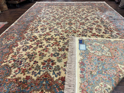 Karastan Kirman Wool Rug Ivory 8.8 X 12 Vintage 700 Series 788