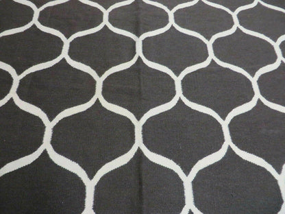 Handmade Flat Weave Wool Rug 5x8 Modern Contemporary Vegetable Dyes