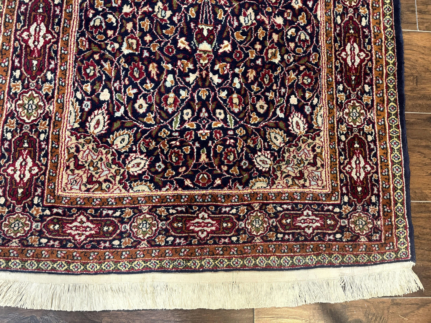 Indo Kashmiri Rug 3x5 Navy Blue Very Fine 400 KPSI Pair A