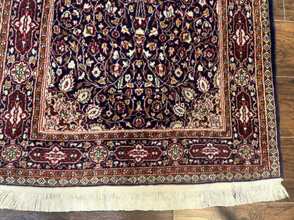 Indo Kashmiri Rug 3x5 Navy Blue Very Fine 400 KPSI Pair A