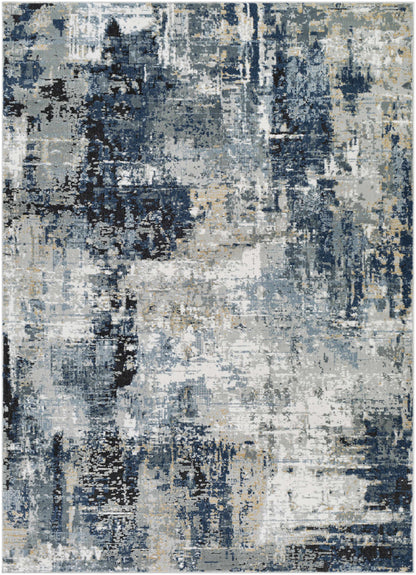 Blue Abstract Area Rug - Modern Stylish Design for Interiors