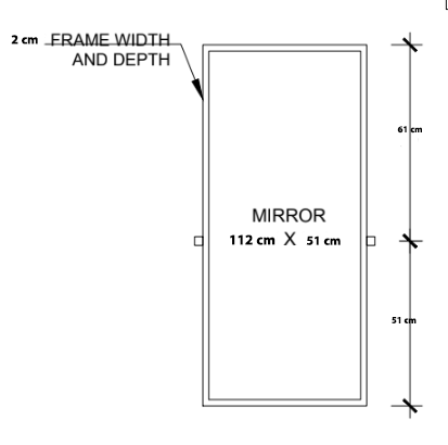 Miroir mural personnalisé en laiton avec charnières