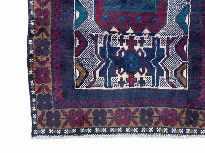 Baluchi Rug 3x5 Vintage Handmade Hand Knotted Afghan Area Rug