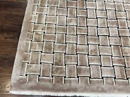 Tibetan Rug 9x12 Handmade Wool Modern Design Area Rug Accent