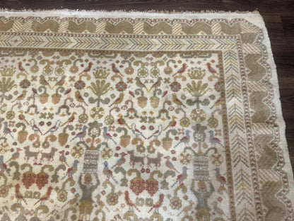 Large Spanish Portuguese Rug 9x15, Beige, Vintage, Allover Pattern, Wool