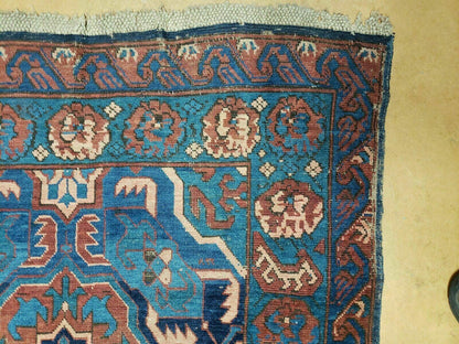 Caucasian Seychor Rug Handmade Wool Carpet Vintage Antique 1900 Organic Dye