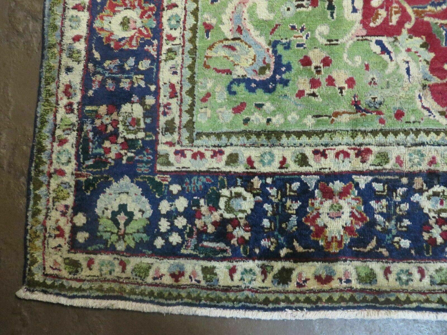 Persian Tabriz Rug 7x10 Hand Knotted Antique Floral Medallion Wool Oriental Carpet