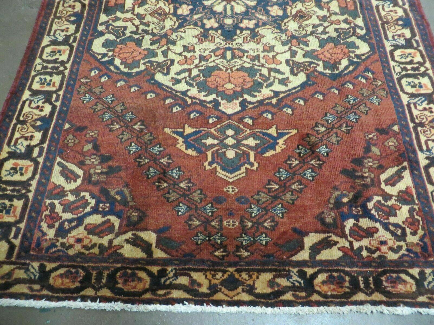Antique Turkish Medallion Wool Rug Handmade 4x7 Vegetable Dye