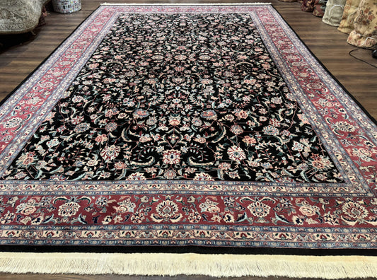 Large Sino Persian Rug 10x15, Floral Allover, Hand Knotted Wool Carpet, Fine