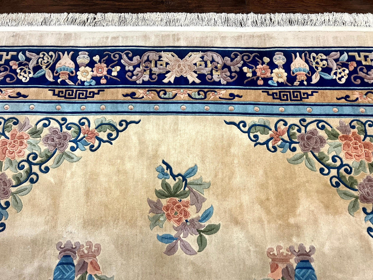 Chinese Wool Rug 8x11 Handmade Peking Art Deco