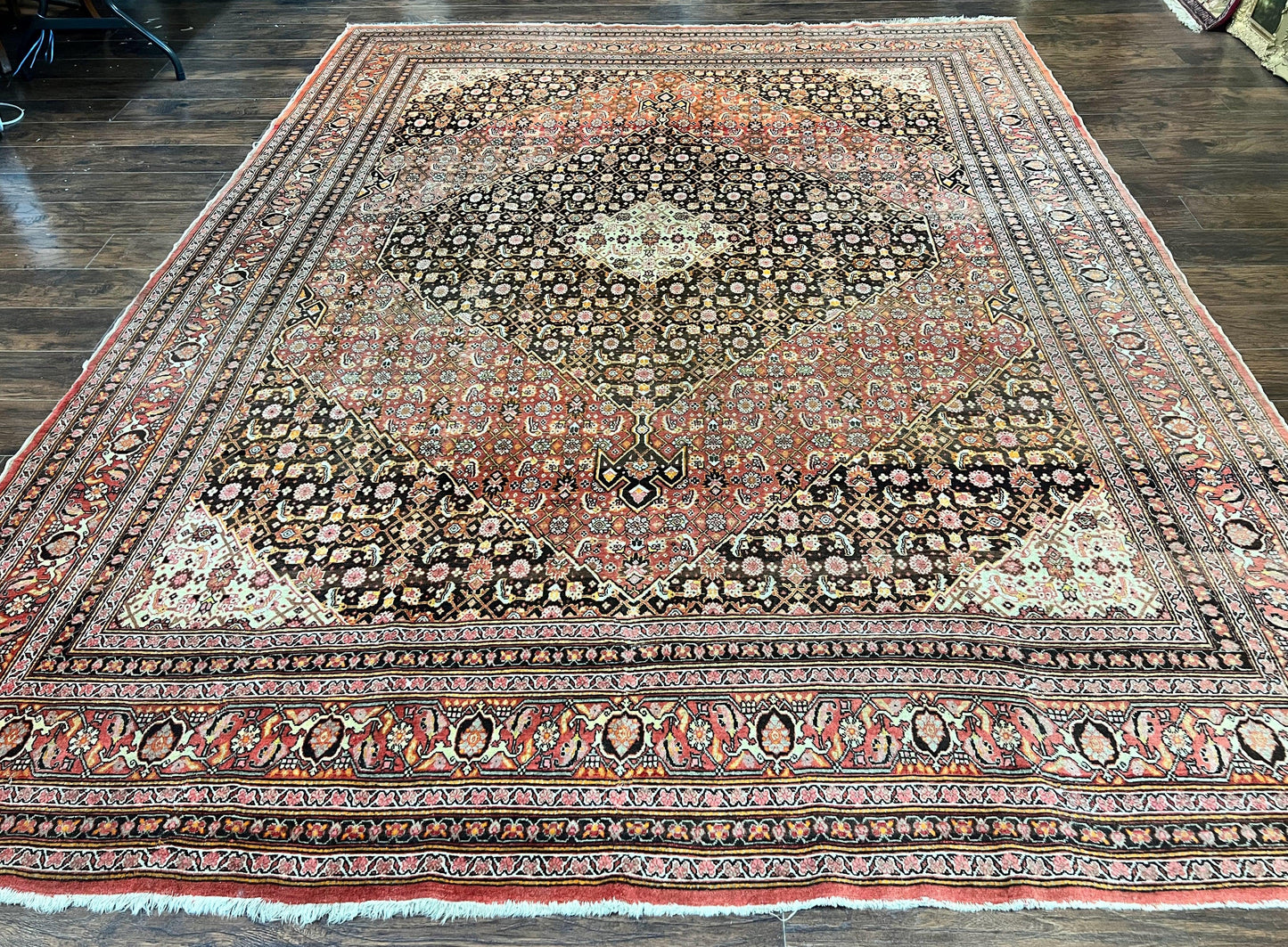 Rare Antique Persian Tabriz Rug 9x12, Red, Handmade, Wool