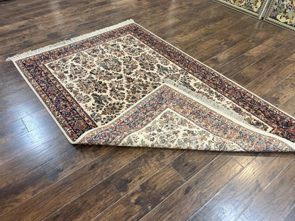 Karastan Rug Ivory Sarouk 5.9 x 9 Wool Vintage Original 700 Series