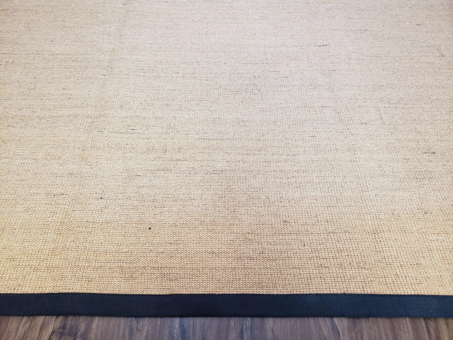 Jute Rug 8x10 Natural Fiber Area Rug With Black Border Farmhouse Style