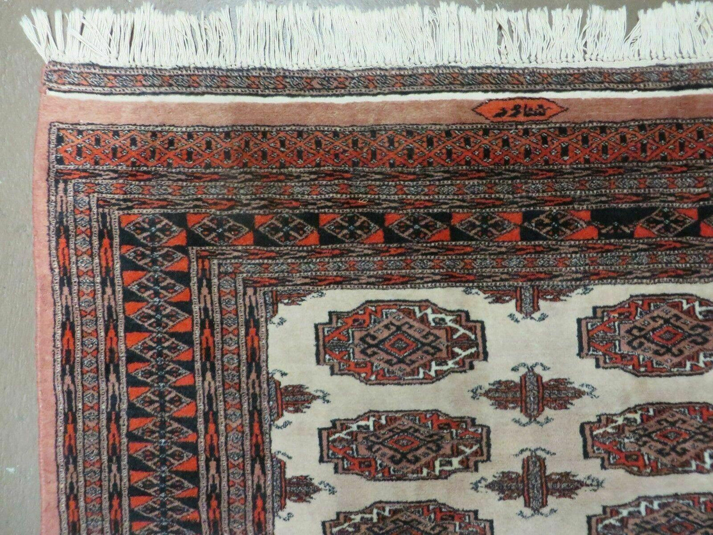 Bokhara Turkoman Rug Vintage Handmade Wool 4x6 Pakistan Carpet