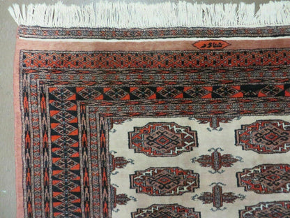 Bokhara Turkoman Rug Vintage Handmade Wool 4x6 Pakistan Carpet