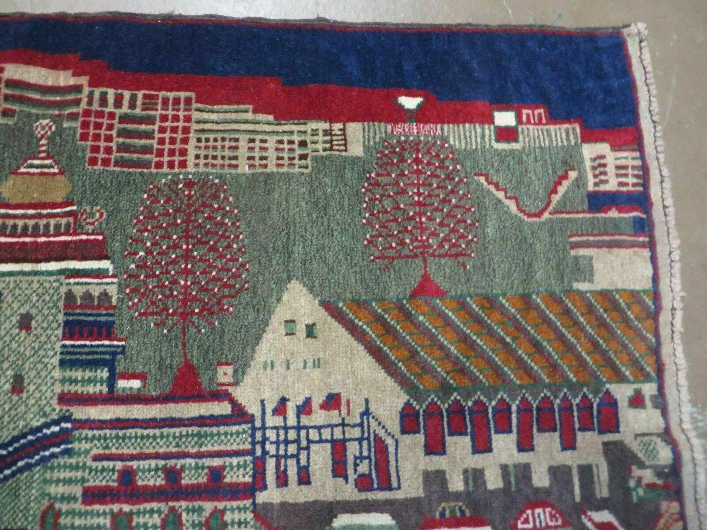 Afghan Balouch Wool Pictorial Rug 3x5 Handmade Vintage Tribal Design