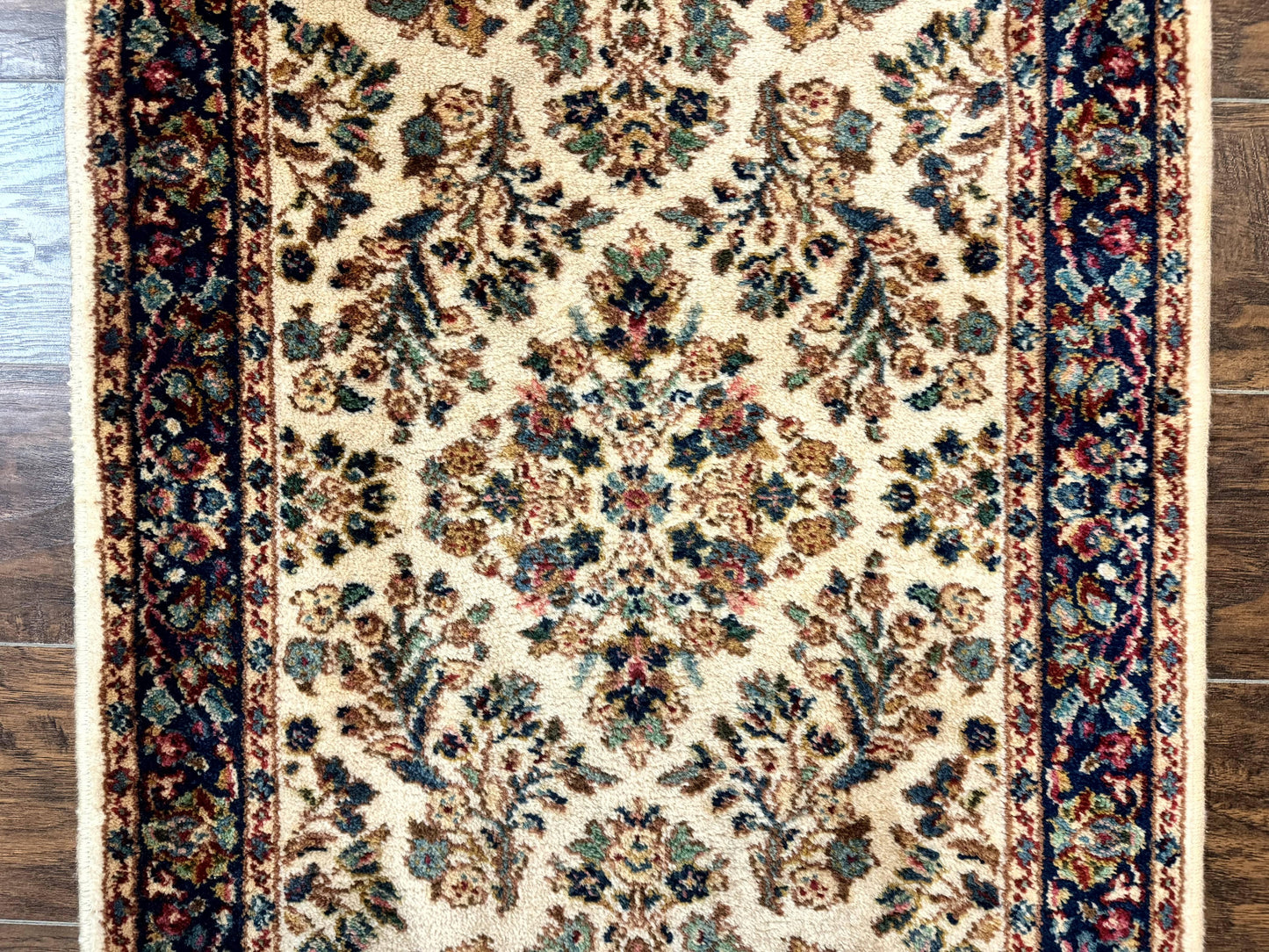 Karastan Rug 2.6 x 4, Karastan Ivory Sarouk #760, Vintage Wool Pile Small Karastan Carpet, Original Collection 700 Series Discontinued