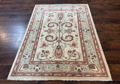 Indo Mahal Rug 4 x 5.6, Indian Handmade Wool Area Rug