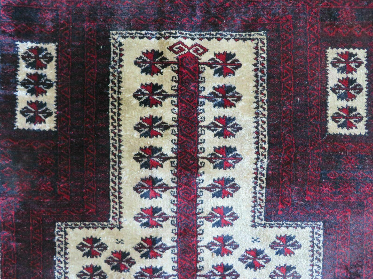 Balouch Turkoman Prayer Silk Wool Rug Handmade 3x5 Fine Knotted