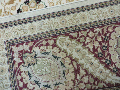 Vintage Handmade Wool Rug Pakistani Floral Design 9 By 12 Feet Vegetable Dye