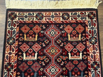 Karastan Yuruk Wool Rug 3x4 Tribal Geometric Navy Blue Area Rug