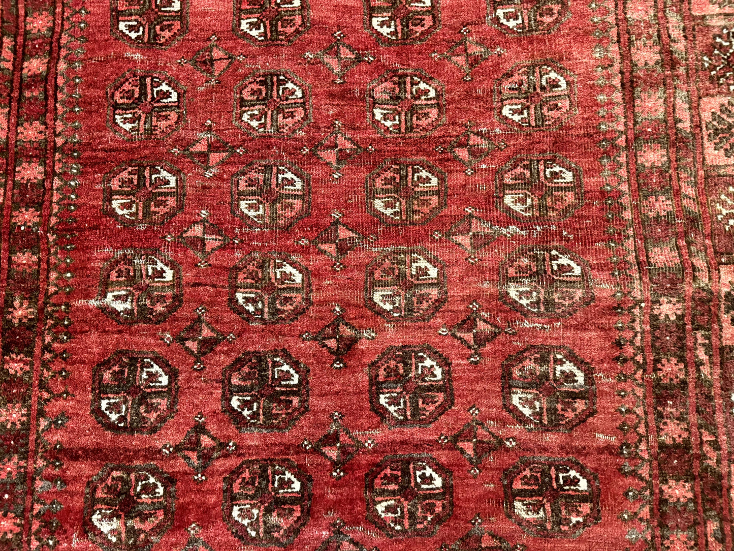 Antique Persian Turkoman Rug 5x6, Red