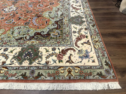 Palace Size Persian Tabriz Rug 12x17, Medallion Carpet, Fine 250 KPSI, Stunning