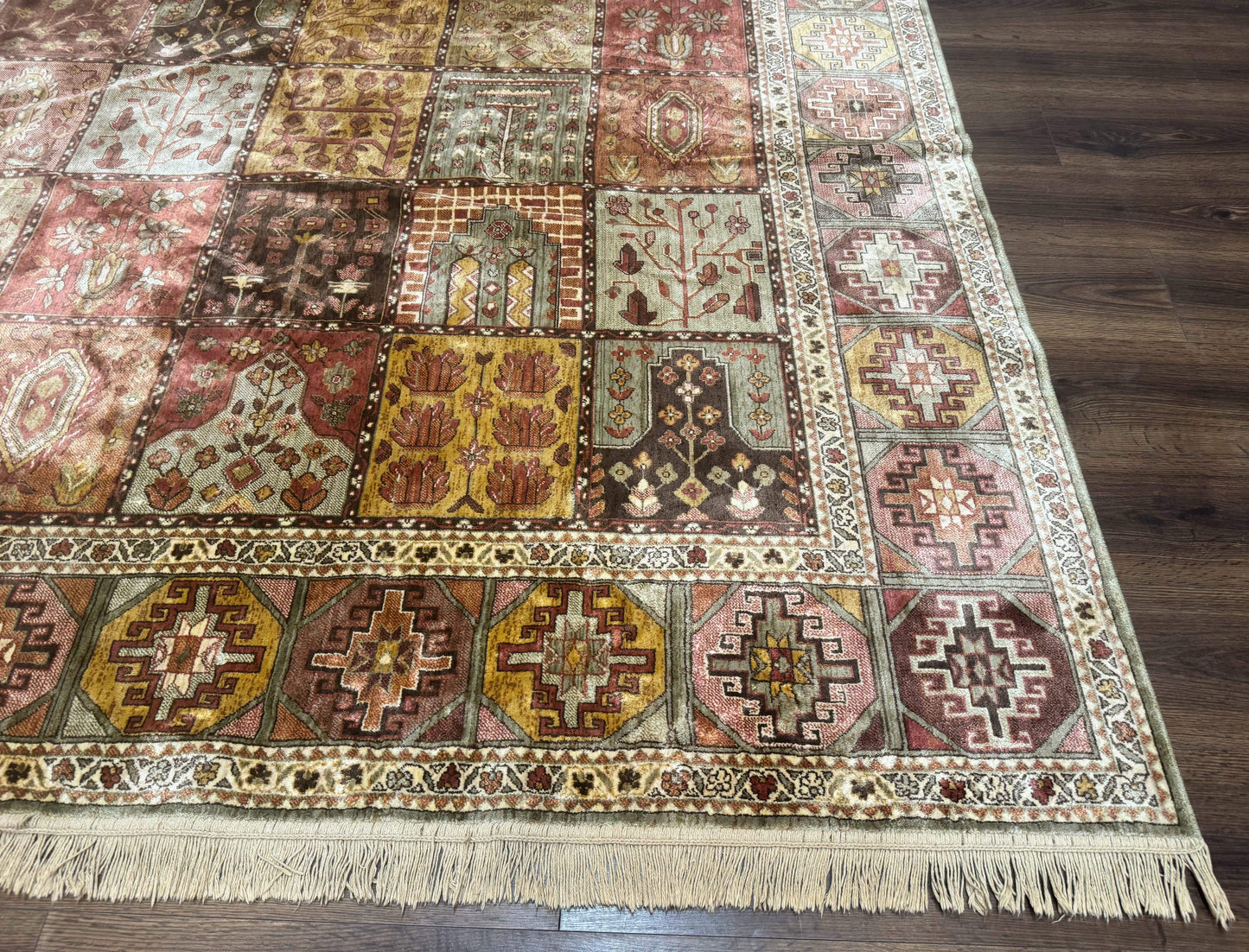 Panel Design Rug 8 x 10.6, Oriental Carpet, Belgium Power Loomed Rug